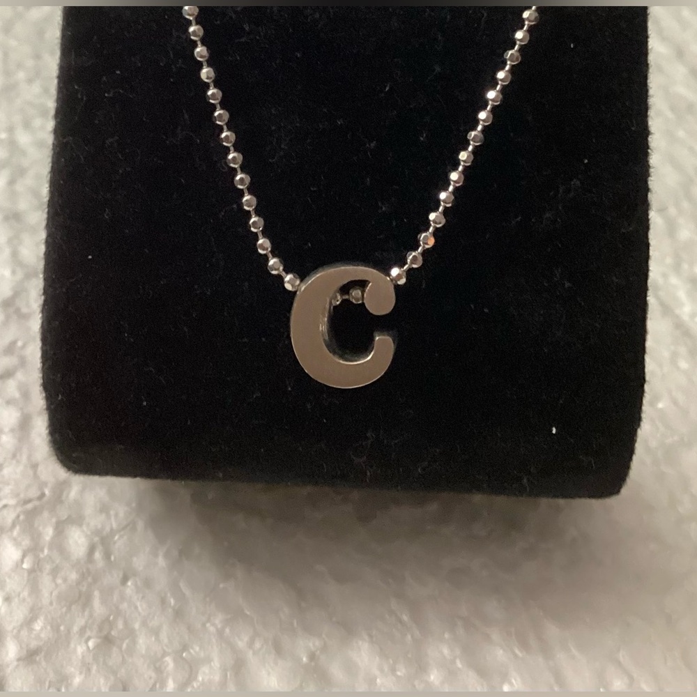Alex Woo Sterling Silver 'C' Initial Necklace